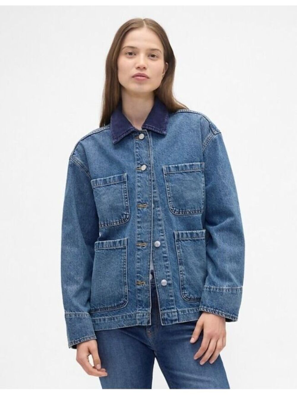 Gap Relaxed Denim Chore Jacket medium wash
